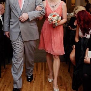 J. Crew- silk dress (coral)